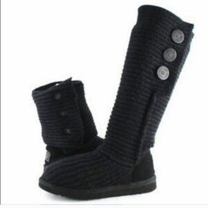 Ugg Australia Women 5819 Knit Sweater Cardigan Tall Boots shoes sz 8